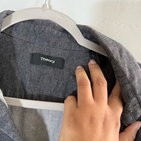 Theory Irving Maxson Button Down Long Sleeve 100% Brushed Cotton Flannel - Picture 4 of 6